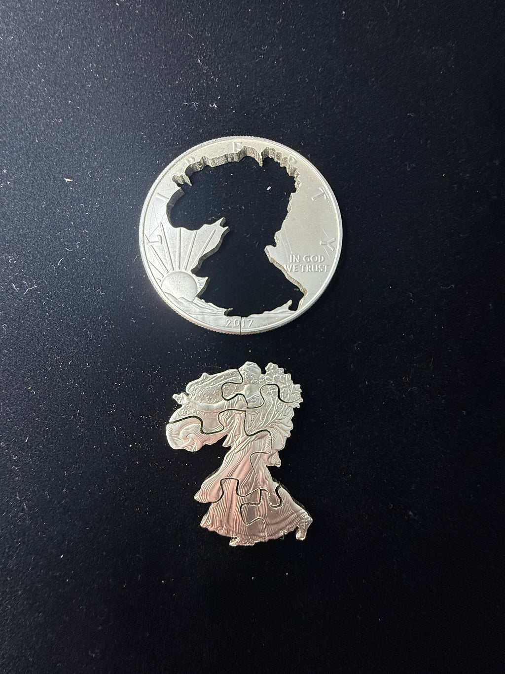 American 1 oz Silver eagle centre jigsaw